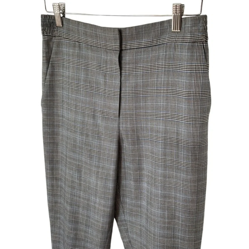 TIBI Cooper Plaid Wool Silk Jogger‎ Pants